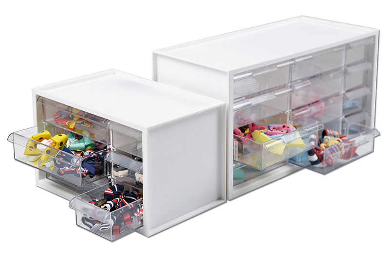 Desktop Stationery Organizer with 4 Assorted Drawers Plastic Storage