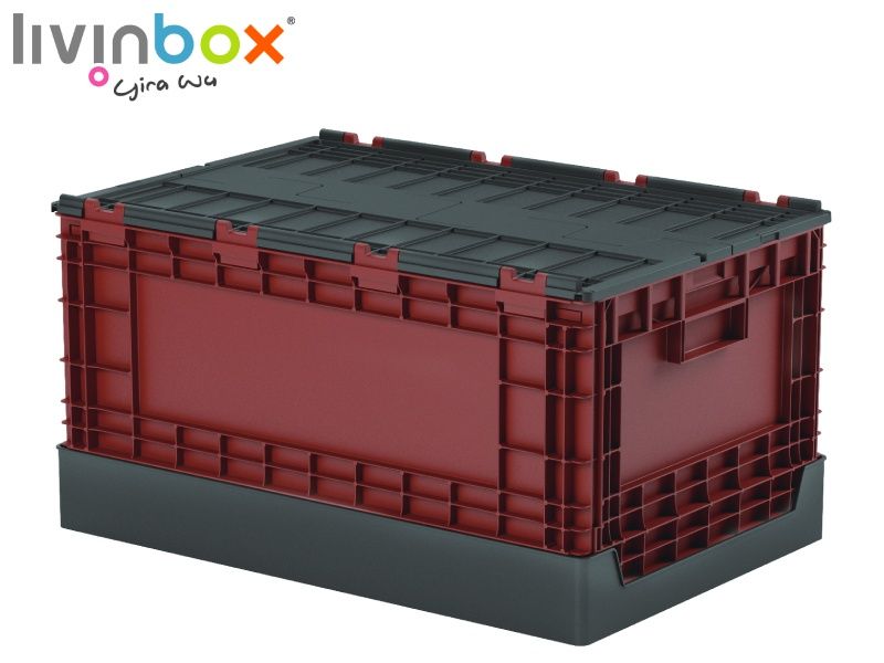 60L Aufbewahrungstasche aus Kunststoff mit aufgesetztem Deckel