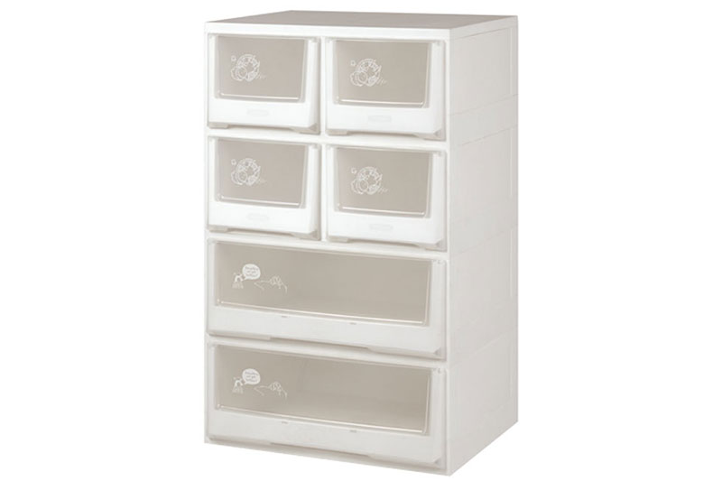 FlatPack Dresser with 6 Assorted Drawers 2 Large Drawer, 4 Small