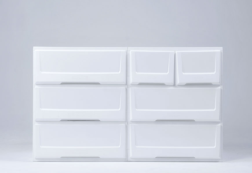 FlatPack Dresser with 6 Assorted Drawers 2 Large Drawer, 4 Small