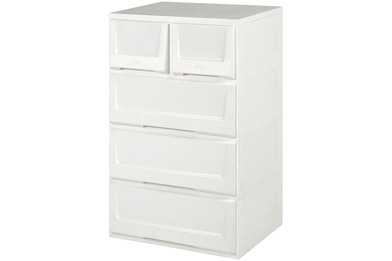 FlatPack Dresser with 5 Assorted Drawers 3 Large Drawers, 2 Small