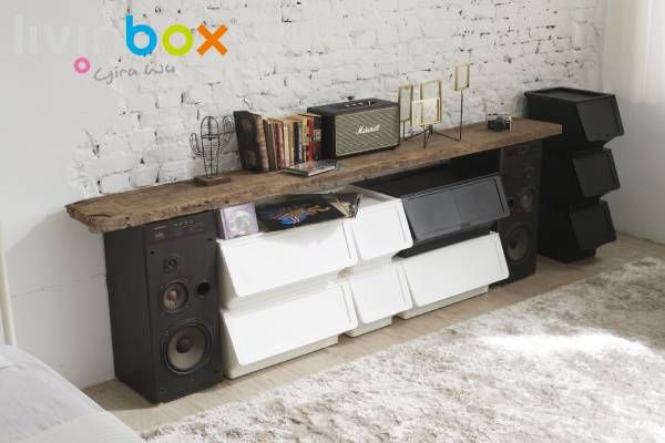 Recipiente de almacenamiento apilable con boca más ancha, 46L