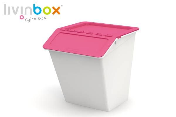 Stapelbarer Vorratsbehälter mit Klappdeckel, 38L