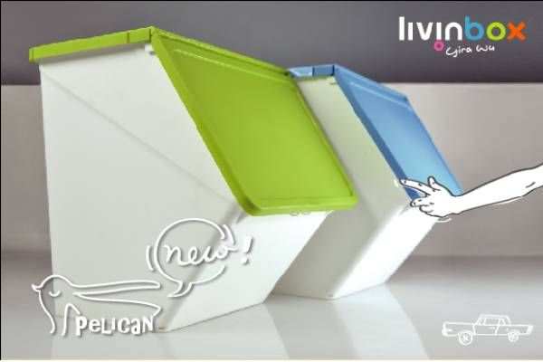 Stackable storage bin with wider mouth, 38L | Plastic Storage Solutions