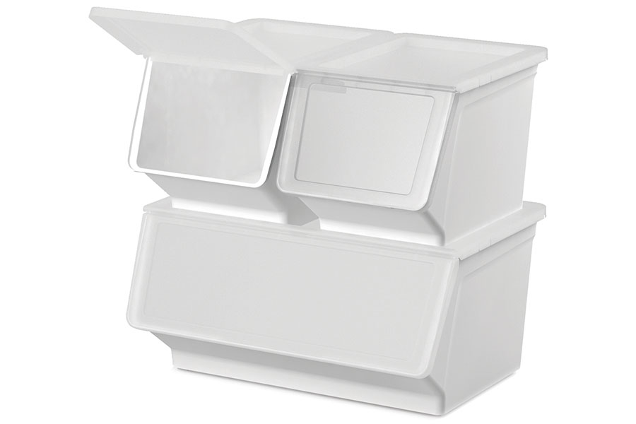 Wide Pelican Stack & Nest Storage Bin 23 Liter Volume Plastic