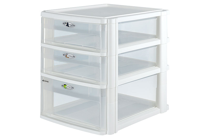 Medium Tower Tidy mit 3 verschiedenen Schubladen im A4-Format mit