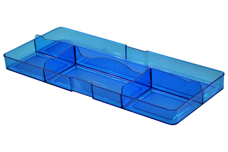 Desk Drawer Tidy with Large Back and 4 Compartments Plastic Storage