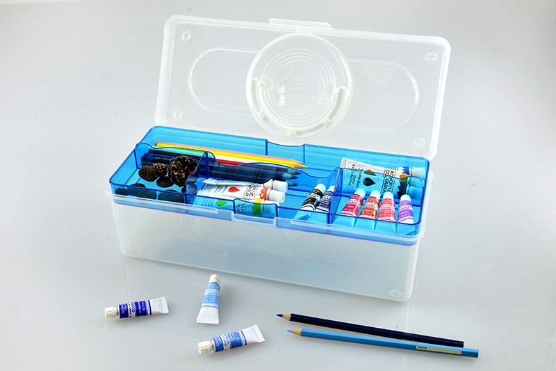 Portable Craft Organizer Box, 3.3 Liter Plastic Storage Solutions