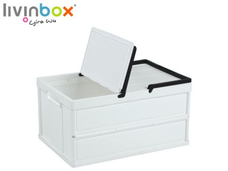 Klappbarer Einkaufskorb aus Kunststoff mit Deckel - 27L