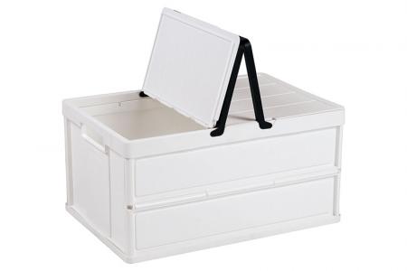 Klappbarer Einkaufskorb mit Griffen und Kunststoffdeckel - 27 Liter