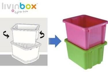 Recipiente de almacenamiento pequeño apilable y anidado con tapa, 7.5L