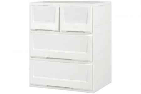Flat-Pack-Kommode mit 4 sortierten Schubladen - 2 große Schubladen, 2