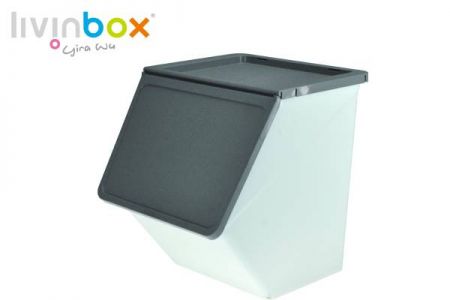 Stackable storage bin with wider mouth, 38L | Plastic Storage Solutions