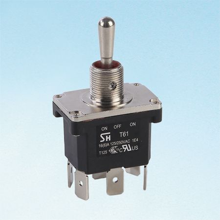 Top waterproof toggle switch DPDT