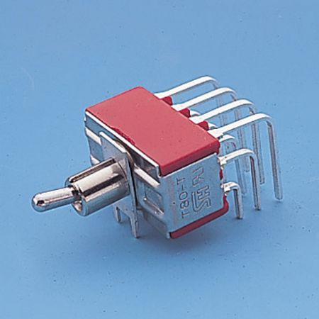 Miniature Toggle Switch Vert. right angle 4P - Toggle Switches (T8401P)