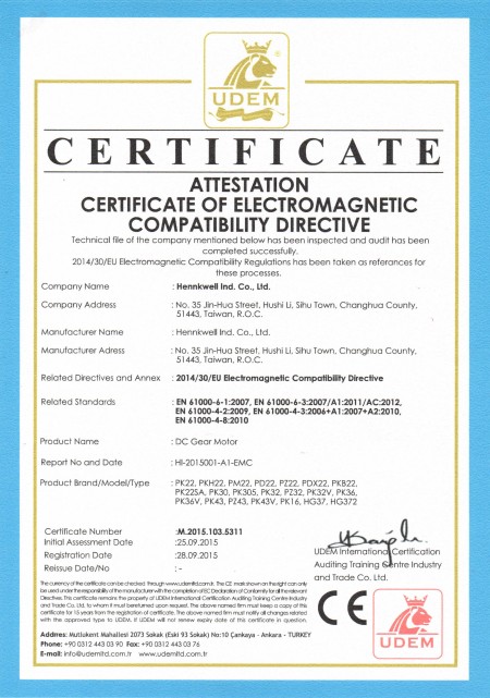 Hennkwelltarjoaa CE-sertifioidun DC-planeettavaihteistomoottorin.