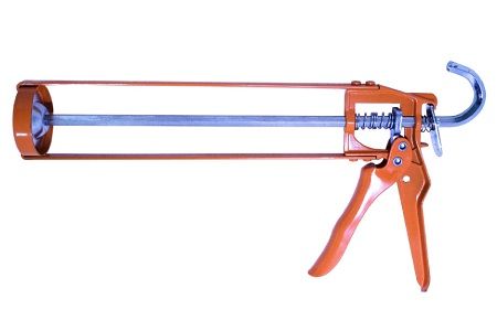 Pistola de calafateo de esqueleto sellador de silicona de 300 ml - Pistola de calafateo de esqueleto fuerte de 9 "con extractor de gancho de escalera