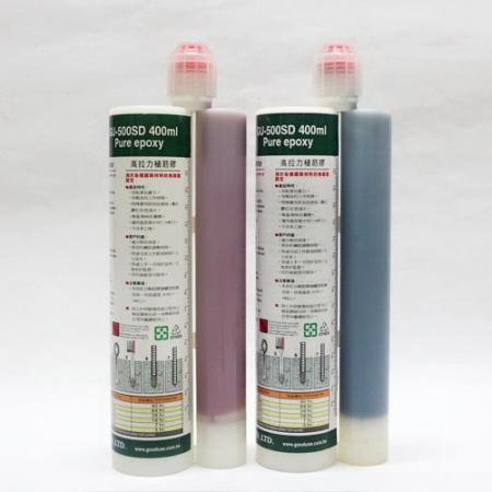 Two component cartridge for epoxy adhesive