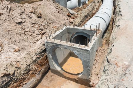 排水道施工連結和強化固定