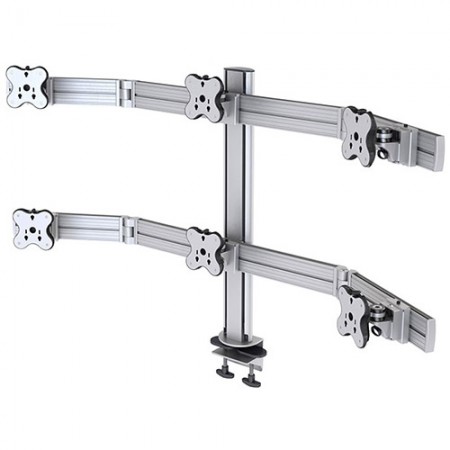 Six Monitor Arm - Clamp or Grommet Mount