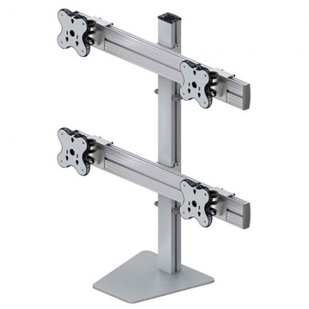 Four Monitor Arm - Free Standing Type with 2 Layer