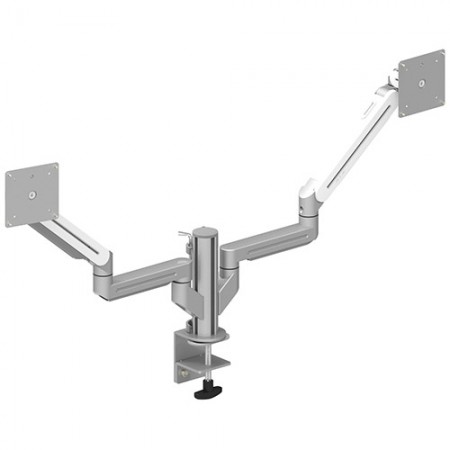 Dual Monitor Arm - Clamp or Grommet Mount for Light Duty
