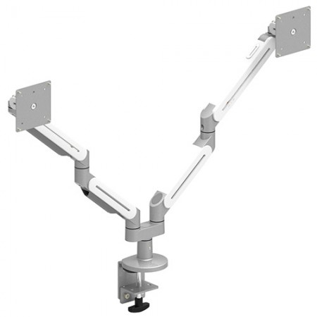 Dual Monitor Arm - Clamp or Grommet Mount for Light Duty