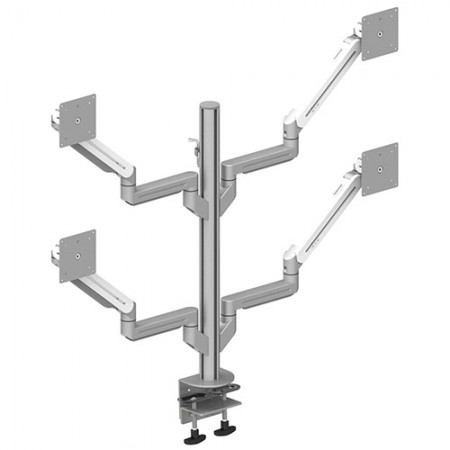 Four Monitor Arm - Clamp or Grommet Mount for Light Duty