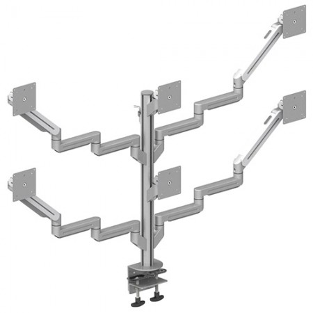Six Monitor Arm - Clamp or Grommet Mount for Light Duty