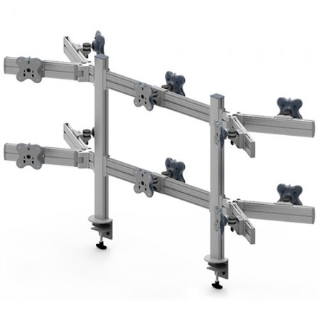 Twelve Monitor Arm - Clamp or Grommet Mount and Adjustable Asides - Twelve Monitor Arms EGTB-8026DW / 8026DWG