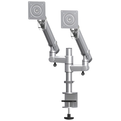 Dual Compact Monitor Arm - Column Clamp or Grommet Mount | Dynafly EGDC