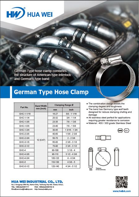 German Type Hose Clamps Flyer