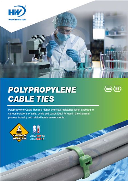 Flyer met kabelbinders van polypropyleen