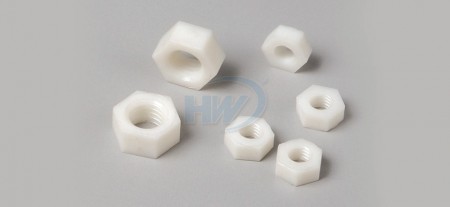 Hex Nuts, Polyamide, 7mm A/F, M4 Screw