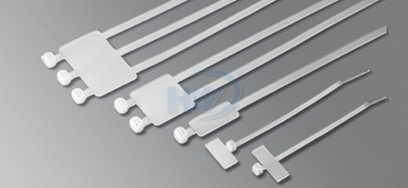 370 x 4,8 mm (14,6 x 0,19 inch), kabelbinders, PA66, identificatie (met markeringsplaatje) - Identificatie Kabelbinders