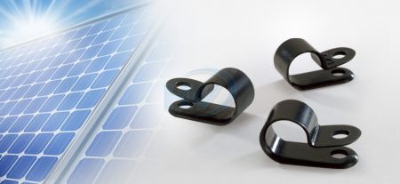太陽能電線固定夾,鎖固式,PA66,最大捆束範圍0.38"(9.7mm),孔徑0.21"(5.5mm)  [即將上市] - 太陽能PA12鎖固式電線固定夾