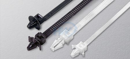 190 x 4,8 mm (7,5 x 0,19 inch), kabelbinders, PA66, duwmontage - Kabelbinders met duwbevestiging