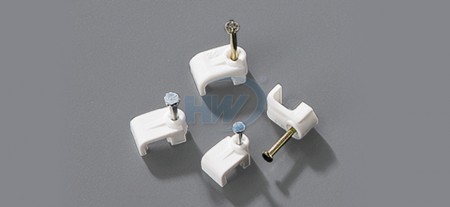Clips para cable, tipo plano, clavo simple, 3,1 mm, clavo ø2,0x15 mm - Clips de cable plano de un solo clavo