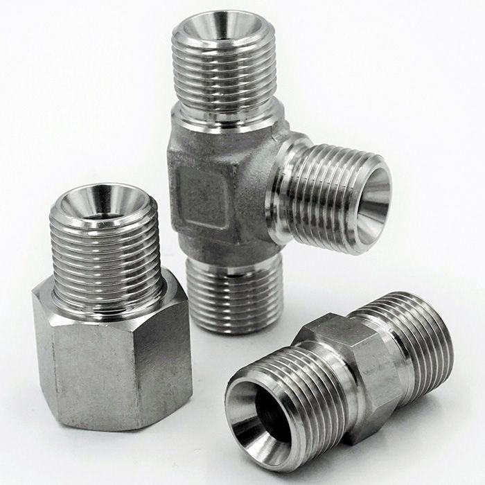 BS5200 60-degree Cone Fittings shows the shapes of Female Connector (Male JIS x Female PT/NPT), Union Tee (Male JIS x Male JIS x Male JIS), and Union (Male JIS x Male JIS).