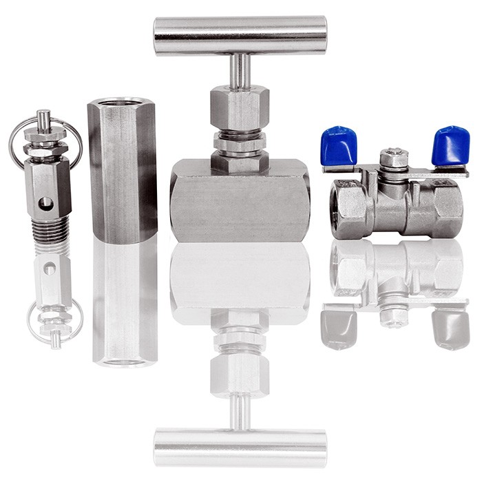 Valve is used to adjust flow and switch on / off the flow.