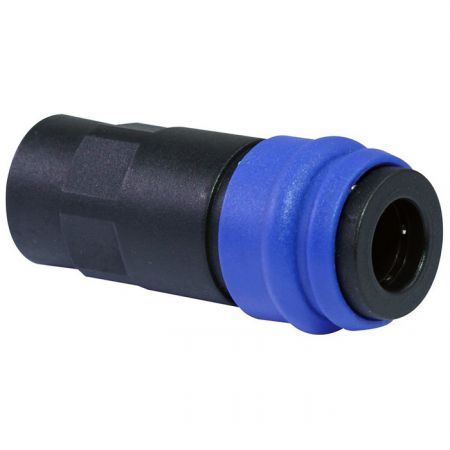 One Touch Quick Couplings Female Socket (Nylon66 + GF) - Also known as one-hand operation quick coupling, one-hand operation quick coupler, one-hand quick release coupling.