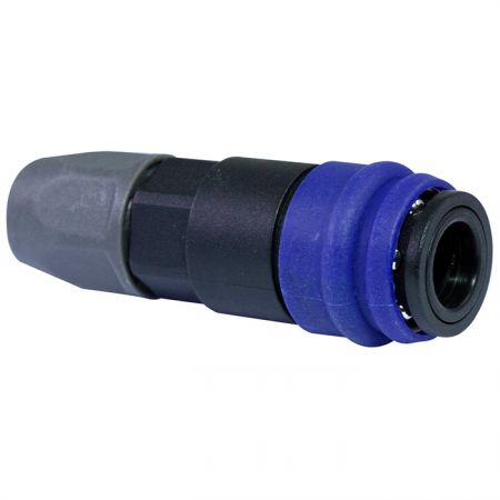 One Touch Quick Coupling PU Socket (Nylon66 + GF) - Also known as one-hand operation quick coupling, one-hand operation quick coupler, one-hand quick release coupling.