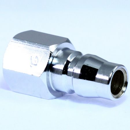 One Touch Quick Couplings Female Plug (Steel) - Also known as one-hand operation quick coupling, one-hand operation quick coupler, one-hand quick release coupling.