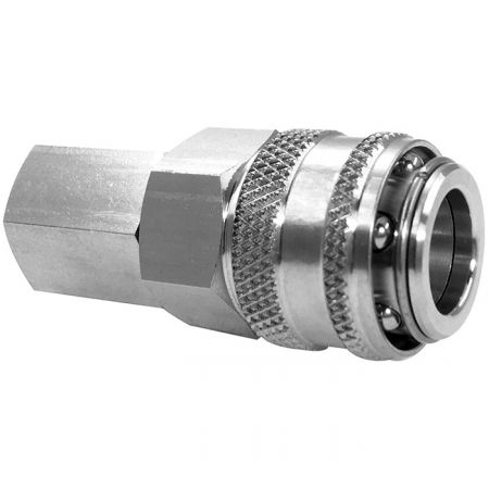 One Touch Quick Coupling Female Socket (SUS) - Also known as one-hand operation quick coupling, one-hand operation quick coupler, one-hand quick release coupling.