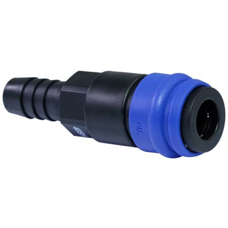 One Touch Quick Couplings Hose Socket (Nylon66 + GF) - Also known as one-hand operation quick coupling, one-hand operation quick coupler, one-hand quick release coupling.