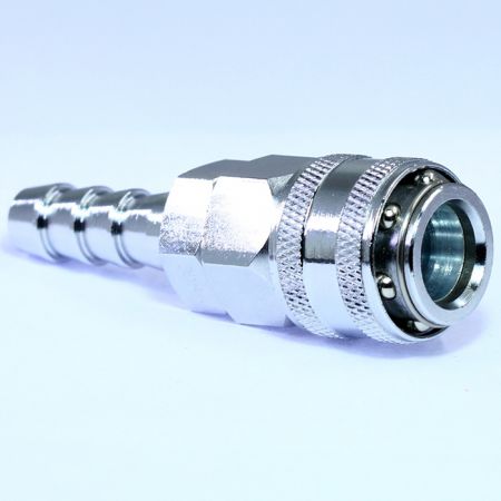 One Touch Quick Couplings Hose Socket (Steel) - Also known as one-hand operation quick coupling, one-hand operation quick coupler, one-hand quick release coupling.