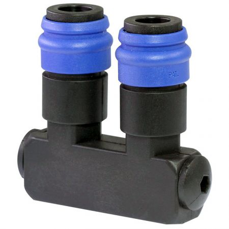 Quick Couplings Manifold Block with Couplings 2 Outlets - Quick Couplings Manifold Block with Couplings 2 Outlets.