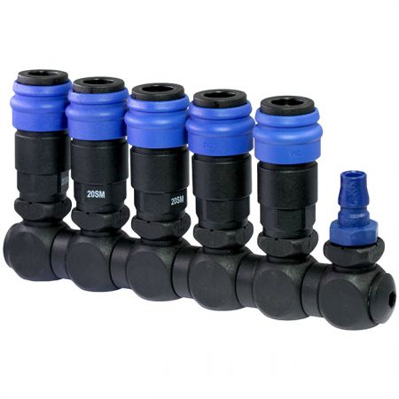 Quick Couplings Manifold Swivel with Couplings 5 Outlet - Quick Couplings Manifold Swivel with Couplings 5 outlet.