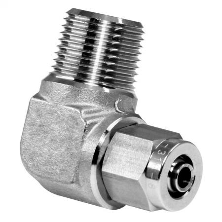 Codo macho de conexión neumática rápida de acero inoxidable - Racor neumático rápido de acero inoxidable para tubo de plástico.