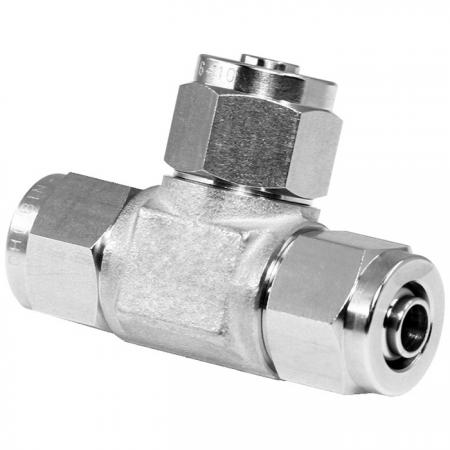 Stainless Steel Rapid Pneumatic Fitting Union Tee - Stainless Steel Rapid Pneumatic Fitting for plastic tube.